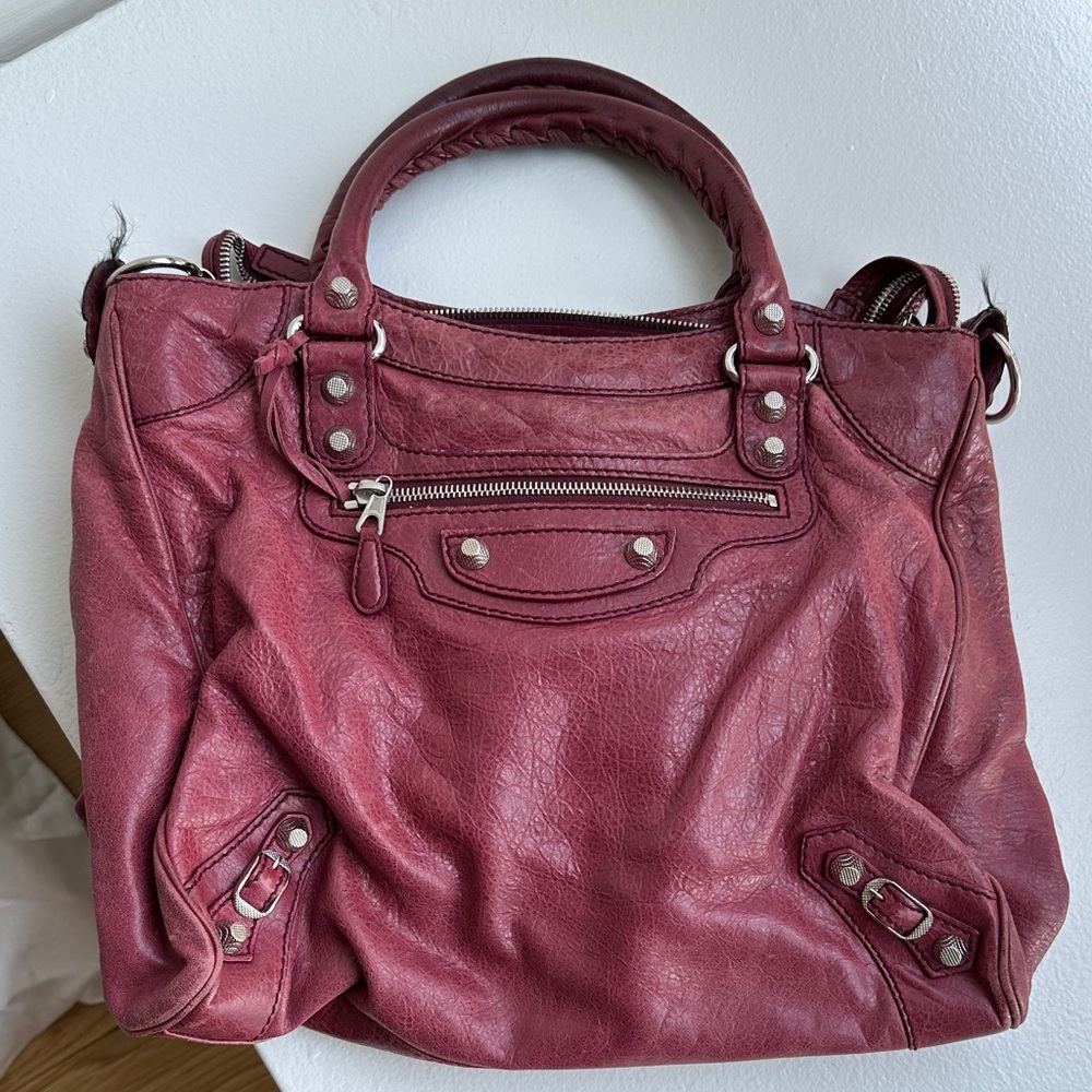 Balenciaga Cranberry Crossbody Bag